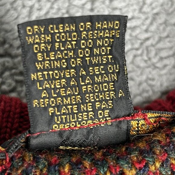 VINTAGE Eddie Bauer Sweater Mens M Red Green Tartan Plaid Crewneck Made USA 90s - Picture 5 of 12